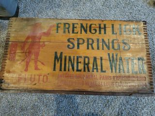 Antique Pluto Water Crate French Lick Indiana Very Early 1900 