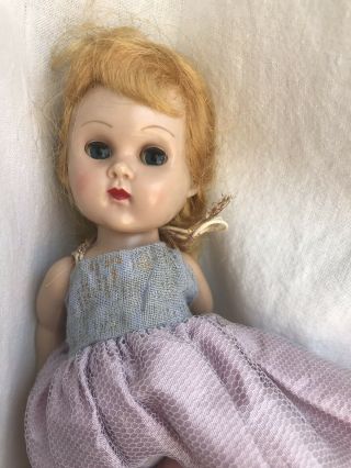 Vintage Ginny Vogue Doll Molded Lash Sleep Eyes Blonde Leg Walker Red Strawberry