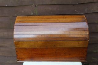 Late Victorian C 1900 Large Oak Tambour Fronted Letter Rack Stationary Box.