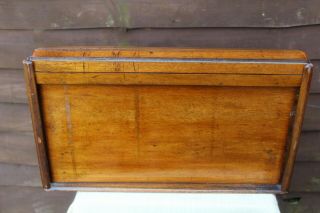 LATE VICTORIAN c 1900 LARGE OAK TAMBOUR FRONTED LETTER RACK STATIONARY BOX. 7
