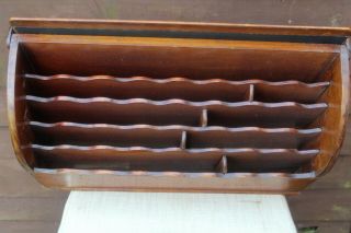 LATE VICTORIAN c 1900 LARGE OAK TAMBOUR FRONTED LETTER RACK STATIONARY BOX. 8