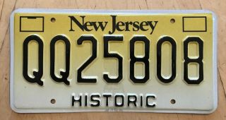 Jersey Historic Antique Auto License Plate " Qq 25808 " Nj Classic