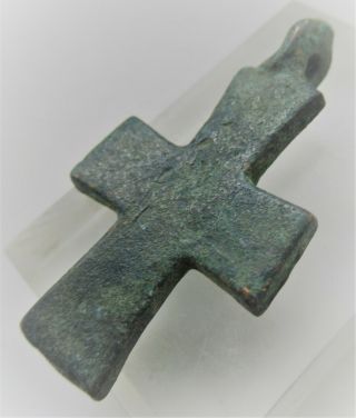 Late Roman Early Byzantine Religious Bronze Crucifix Cross Pendant 500ad