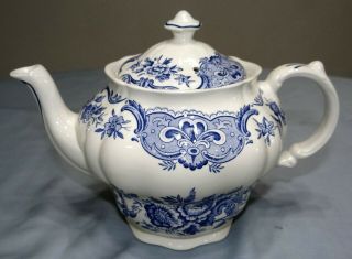 Vtg Ridgeway Windsor Staffordshire Blue Teapot W/ Lid Antique Tea Pot