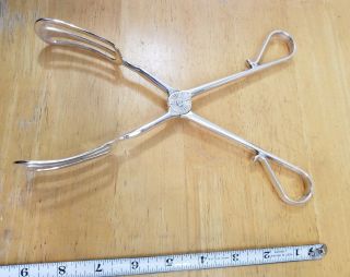 Vintage Silverplated Scissor Sandwich & Pastry Serving Tongs