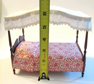 Vtg.  Hello Dolly ? Doll House Canopy Bed Bedroom Suite w/ Dresser Tables Lamps 7
