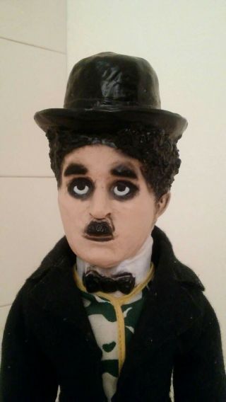 Vintage Charlie Chaplin Doll 1972 Bubbles Inc.  1981 music box.  Toothpick holder 5