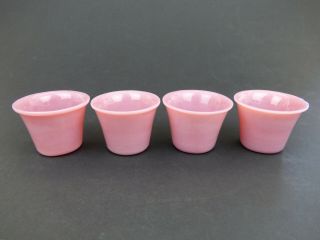 Peking glass set 4 opaque pink cups or glasses antique Victorian Edwardian China 2