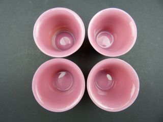 Peking glass set 4 opaque pink cups or glasses antique Victorian Edwardian China 3
