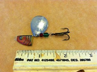 OLD COLLECTABLE LEAD FISH HEAD SPINNER VINTAGE FISHING LURE TACKLE BEADED AIREX 3