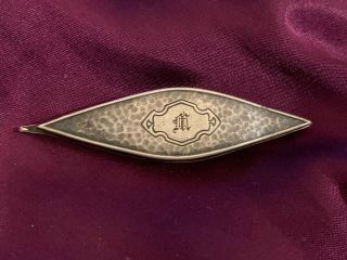 Antique Sterling Tatting Shuttle - Webster Co - Initial " M "