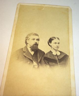 Rare Antique Victorian American Couple Mr & Mrs Mclean Civil War Vet Cdv Photo