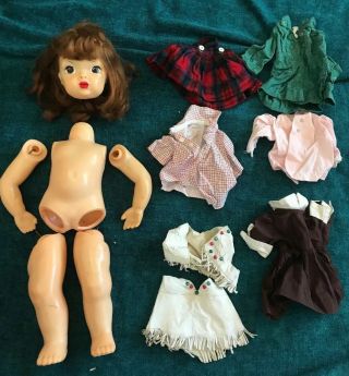 Vintage 16 " Terri Lee Doll Hard Plastic Project Repair W/ Tagged Clothes
