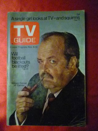 Los Angeles November 6 Tv Guide 1971 Cannon William Conrad Steinbeck Strasser
