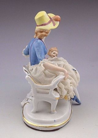 Antique German Porcelain Lace Figurine of Mother & Child Figurine 2