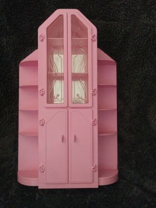 Vintage Barbie Magical Mansion China Cabinet W/side Shelving Euc