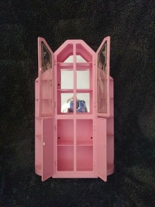 Vintage Barbie Magical Mansion China Cabinet w/side Shelving EUC 2