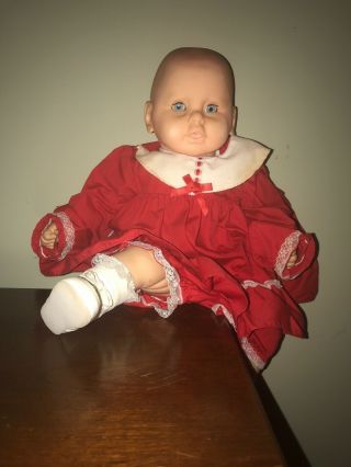 Vintage Huge Unmarked Baby Doll Sleeping Eyes Vinyl Face,  Hands Feet Cloth Body