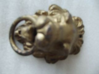 Antique Vintage Metal Brass Colored Lion Head Door Knocker Drawer Handle
