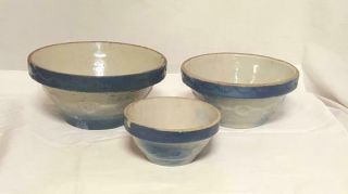 Antique Blue And White Stoneware Mixing Bowl Set Wedding Band Design