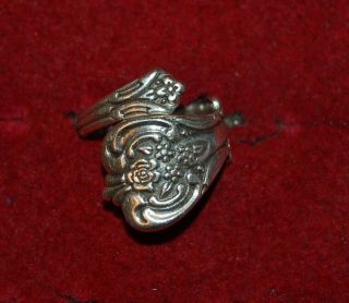 Antique Sterling Silver Signed Spoon Ring