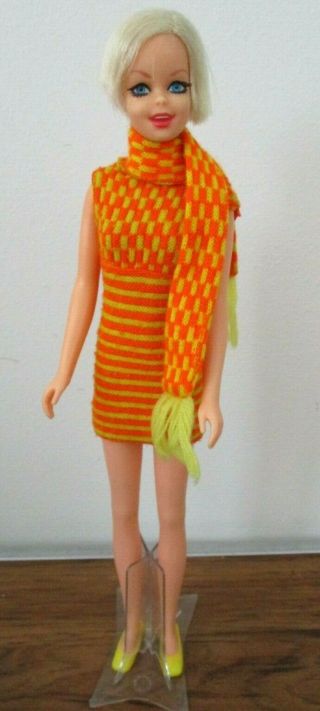 Vtg Mod Barbie: Tlc Twiggy Doll In Twigster Outfit