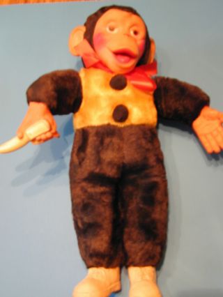 Vintage Stuffed Monkey Plush With Banana Zippy Mr.  Bim 16 - Inch / Howdy Doody