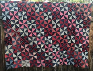 Antique Vintage Early 1920s 1930s Quilt Top Hand Stitched