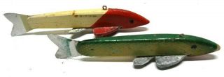2 Old George Randall Pike Fish Spearing Decoy S Ice Fishing Lure
