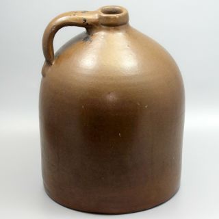 Whiskey Bee Hive Jug Two Gallon Domed Earth Brown Color W/ Handle,  Cracks
