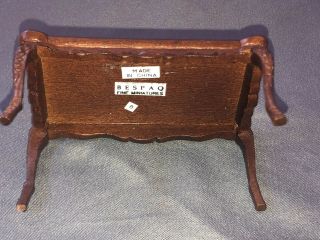Vintage Dollhouse Miniature Furniture Bespaq Dark Wood Coffee Table 3