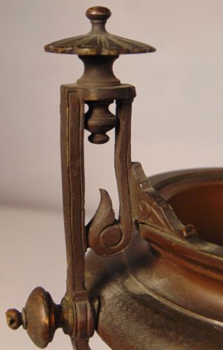 Antique French Victorian Gothic Bronze Marble Mantle Urn Vase Clock Garniture 6