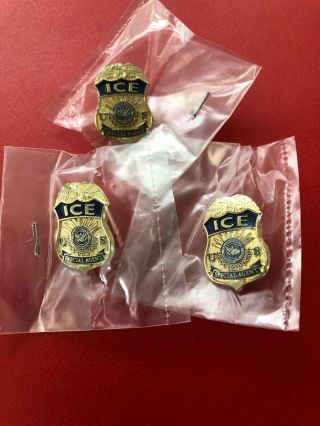 3 Authentic Immigration & Customs Enforcement Ice Special Agent Lapel Pin
