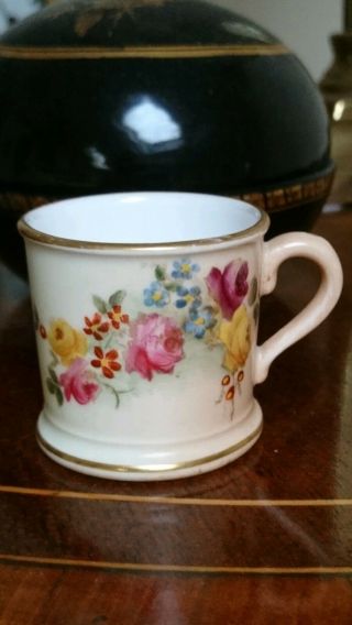 Antique Royal Worcester Miniature Blush Tyg Mug Hand Painted C.  1900 