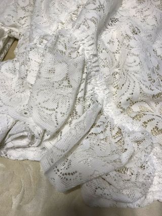 Vintage White Lace Swag Sheer Cafe Curtains Ruffles 3