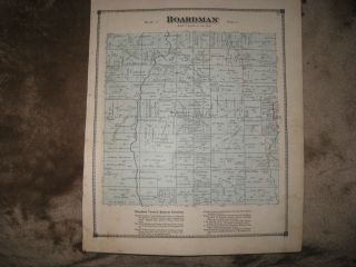 Antique 1874 Boardman Township Mahoning County Ohio Handcolored Map Nr