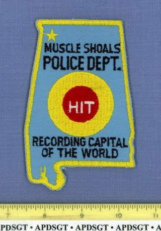Muscle Shoals (old Vintage) Alabama Police Patch State Shape Recording Capital