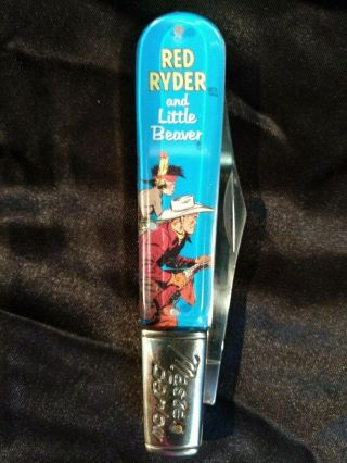 Novelty Knife Co.  Master Barlow Red Ryder & Little Beaver Pocket Knife Cowboy
