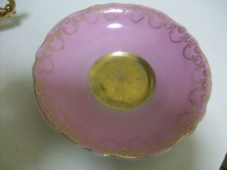 Vintage Japan Raspberry Pink Luster Gold Trim Teacup Saucer Hand Painted Tea Cup 4