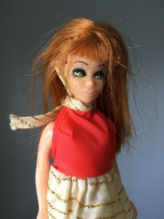 Vintage 1970 Topper Dawn Doll Glori Red Hair And Dress Made In Hong Kong 2