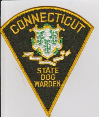 Older Connecticut State Dog Warden Animal Control Officer Police Felt Patch
