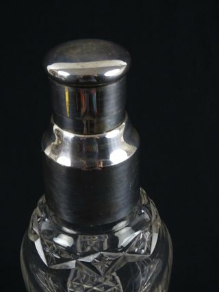 Art deco Wheel Cut Crystal & Silver plated Cocktail Shaker John Grinsell & Sons 3