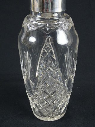 Art deco Wheel Cut Crystal & Silver plated Cocktail Shaker John Grinsell & Sons 4