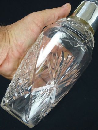 Art deco Wheel Cut Crystal & Silver plated Cocktail Shaker John Grinsell & Sons 5