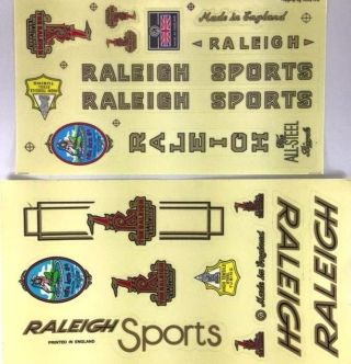 Bicycle Vintage 2 Decal Set Raleigh Sport Bike Sticker Cycling Frame Spare Part
