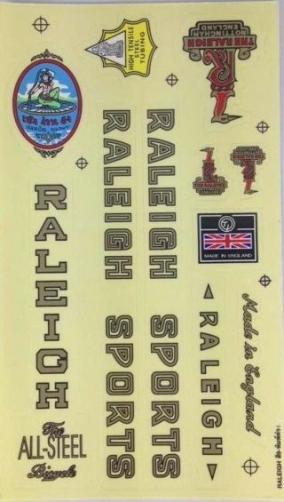 BICYCLE VINTAGE 2 DECAL SET RALEIGH SPORT BIKE STICKER CYCLING FRAME SPARE PART 3