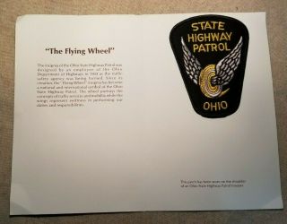 Oh Ohio State Highway Patrol Patch W/presentation Card