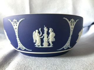 Antique Wedgwood Dark Blue Jasperware Bowl C.  1920 