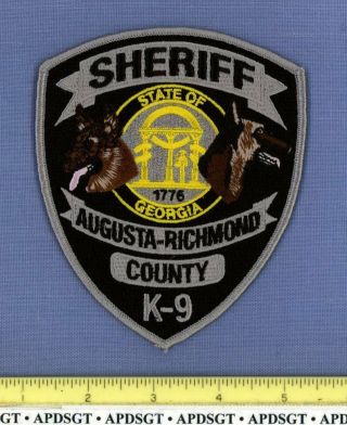 Augusta - Richmond County Sheriff K - 9 Georgia Police Patch K9 Dog Canine