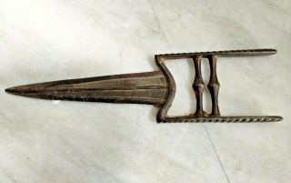 Vintage Old Hand Forged Indo Mughal Style Iron Katar Dagger Sword Tiger Knife K7